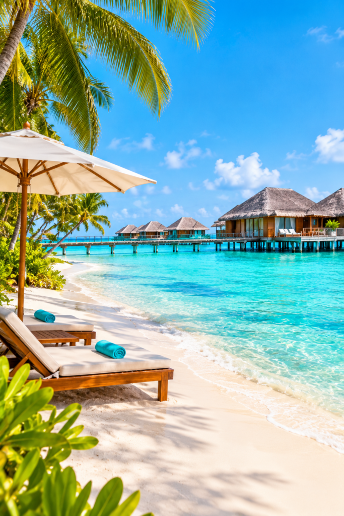 Leisure beach day, Maldives